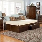 Queen Concord Platform Bed with Flat Panel Footboard (Espresso) by Atlantic Furniture