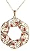 Yellow Gold Overlay Sterling Silver Ruby & Diamond Accent Circle Pendant, 18