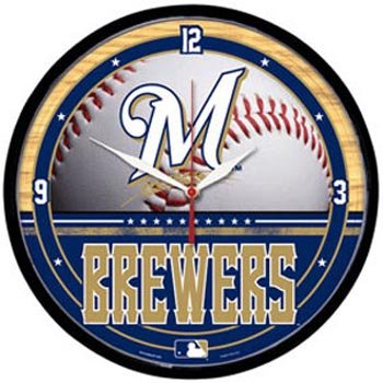Milwaukee Brewers MLB Wall Clock