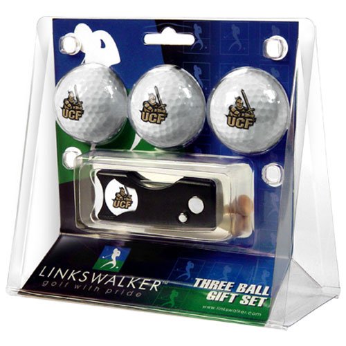 Central Florida Knights Ncaa 3 Golf Ball Gift Pack W/ Spring Action Divot Tool
