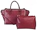 Diophy PU Leather Tote Satchel Duffel Large Unlined Women Purse Handbag Accented Top Handle with Removable Strap, Bag in a Bag, 2 in 1 ZD-2729