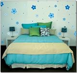 116 Blue Flower Wall Transfer Stickers Border Mural