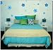 Baby : 116 Blue Flower Wall Transfer Stickers Border Mural