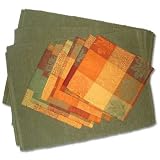 Handmade Home Furnishings Inexpensive Table Mat In Self Design With Napkins (Free Shipping, No Minimum Purchase)