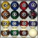 Dark Color Marble Swirl Pool Table Billiard Ball Set