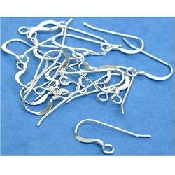 20 Sterling Silver Fish Hook Earrings Earwires w/Coil
