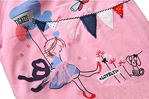 Baby Kids Girls Pattern Pink Sweatshirt and Jeans 2-piece Outfit (90/Age 1-2)