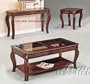 Acme Cherry 3Pc C/E Pk Table Set W/Gl Top