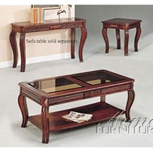Acme Cherry 3Pc C E Pk Table Set W Gl Top