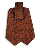 ASC-5347 - Orange - Chocolate - Sky - Mens Woven Silk Ascot