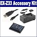 Casio Exilim EX-Z33 Digital Camera Accessory Kit includes: SDCANP80 Battery, SDM-196 Charger, USB8PIN USB Cable