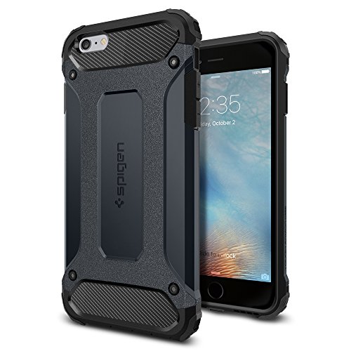 iPhone 6s Plus Case, SpigenÂ® [Tough Armor Tech] Ultimate Shock-Absorb [Metal Slate] Dual Layer Ultimate Rugged Protection Case for iPhone 6s Plus (2015) - Metal Slate (SGP11747)