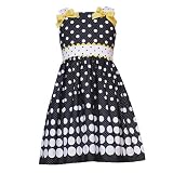 Rare Editions Toddler Little Girls Black Dot Spring Easter Dress 2T-6X