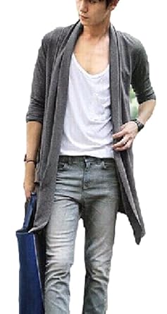 【クリックで詳細表示】A-cat(エーキャット)＿(エーキャット) A-cat ロング カーディガン 長袖 メンズ マキシ ロング丈 薄手 無地 黒 グレー / M L XL サイズ (05：グレー L)＿通販＿Amazon｜アマゾン