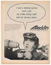 1971 Scuba Diver Buddy Hackett Aladdin Thermos Photo Print Ad