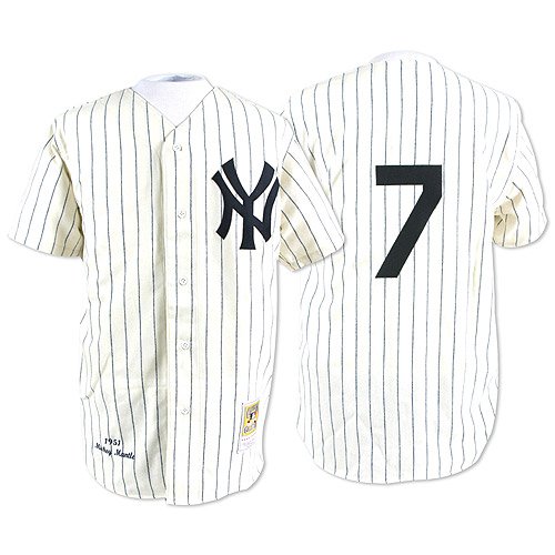 New York Yankees Authentic 1951 Mickey Mantle Home Jersey By Mitchell & Ness Size 56