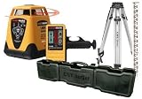 CST/Berger 57-LMH-CUPK-3 Electronic Self-Leveling Horizontal Single Beam Rotary Laser Level Complete Package with Tripod and Rod