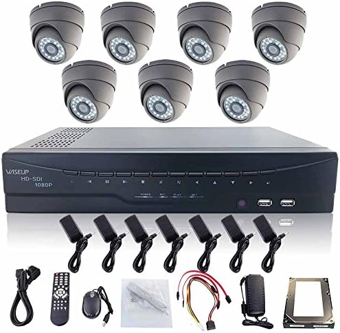 Wiseup 7Ch 720P HD-SDI Camera Kit Realtime HD-SDI DVR Kit CCTV Security System 3TB HDD