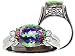2.48 cts Large Mystic Rainbow Topaz and Diamond Ring - 14kt White or Yellow Gold