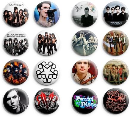 Black Veil Brides / Panic At The Disco Pinback Buttons 16Pcs 1.25 inch Mix Set