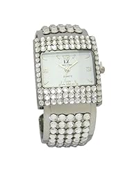LZ New York Swarovski Crystallized Quartz Movement Womans Bangle Watch Crystal 8730