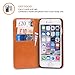SHIELDON Slim Fit Leather Flip Wallet Case with Kickstand, Card Slots, Bill Compartment, Magnetic Closure for iPhone 6s / iPhone 6 4.7 Inch - Brown