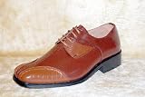 AD SALE! WHAT? Genuine LEATHER Line Upper Multi-Color Brown Textured Men's Fashion Dress Shoe Style #1722 Brown by AMERICAN SHOE FACTORY