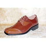 AD SALE! WHAT? Genuine LEATHER Line Upper Multi-Color Brown Textured Mens Fashion Dress Shoe... 