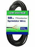 Coleman Cable 09637 Solid 30-Volt Underground Sprinkler System Wire, 18-Gauge 7-Conductor 50-Feet