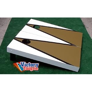 DARK GOLD & BLACK-WHITE Matching Triangle Set w-Black Stripes