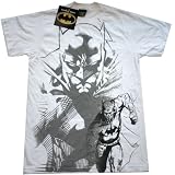 BATMAN RUNNING DUAL IMAGES White Soft Woven Cotton Tee Licensed at Blue Devil Clothing