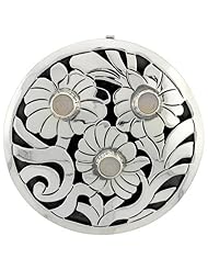 Sterling Silver Brooch / Pendant White Beads, 2 inch tall