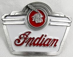 Indian Script Retro Design Enamel Pewter Motorcycle Belt Buckle