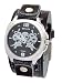 Nemesis # TBK910K Men's Wide Leather Round Skull Cuff Watch