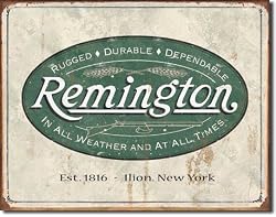 REM - Weathered Logo Metal Tin Sign 16"W x 12.5"H