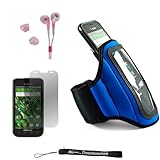Blue Neoprene Adjustable Velcro Sportband / Workout Armband for Samsung Gal ....