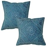 jardine glider cushions  Ethnic Hand Embroidered Pretty Cushion Cover Set with Mirror Work (Ccset 944)