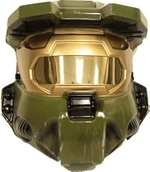 Rubie's Costume Co Halo Master Chief Costume with 1/2 Vacuform Mask, Green, One Size