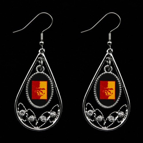Pittsburg State Gorillas Ladies Tear Drop Crystal Dangle Earrings