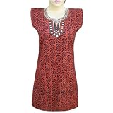 Embroidered Block Printed Cotton Top With Sequins, Sheet Miror And Plastic Beads (Free Shipping) LLtop0068r