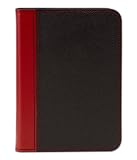 JIVO Kindle Case Cover Brown Textured Leather Red Binding (Kindle and Kindle Touch)
