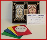 Kem Paisley Bridge Size Jumbo Index 100% Plastic Playing Cards with Free Dealer Button, 4 Free Cut Cards and Replacement Request Form