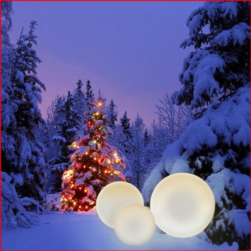 Lot de 3 Boules lumineuses Lampe Jardin 30-40-50 cm