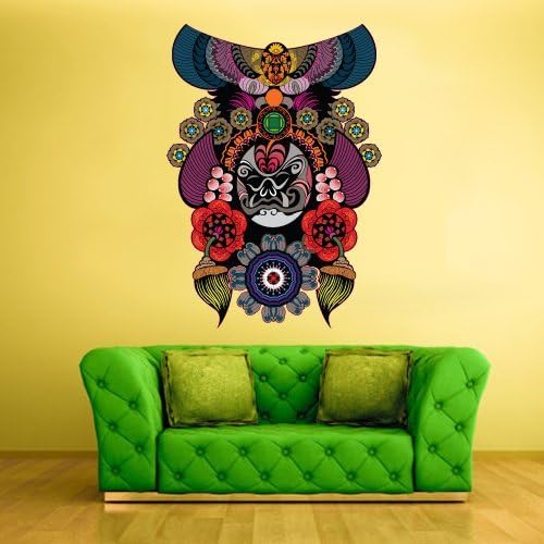 Color Wall Decals Decor Art Mural Sticker Mask Face Ethnic Religion Indian Antique Bedroom Design (Col16)
