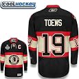 TOEWS #19 Chicago Blackhawks RBK Premier Third NHL Hockey Jersey by Reebok with 2010 Stanley Cup Finals Patch (NHLPA Certified Custom Sewn Authentic Twill)