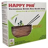 HAPPY PHO - Zesty Ginger, GLUTEN FREE Vietnamese Brown Rice Pho Noodle Soup, 4.5 oz, 2 SERVINGS Per Box (Pack of 6)