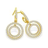 Petite Yellow Gold 1/4ct Dangle Diamond Hoops