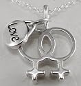 Lesbian Symbol Necklace in Sterling Silver