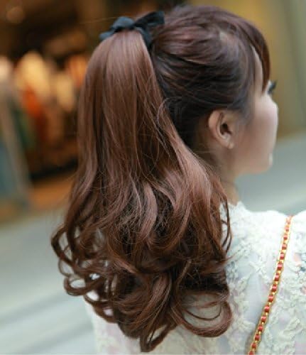 New Curly Fluffy Short Ponytail Hair Extensions Pxdklhmw (Dark Brown)