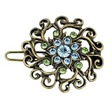Mini BrassTone Floral Barrette